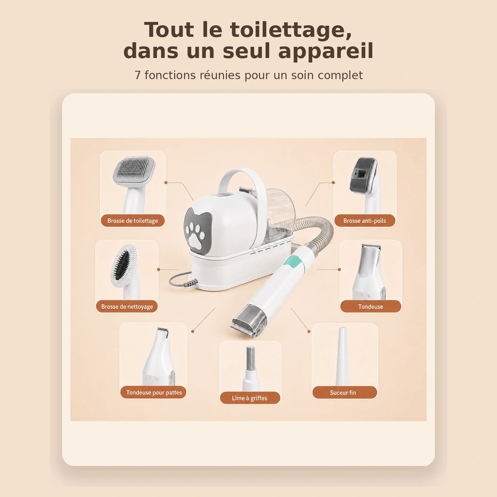 Station de Toilettage Aspirante 7-en-1
