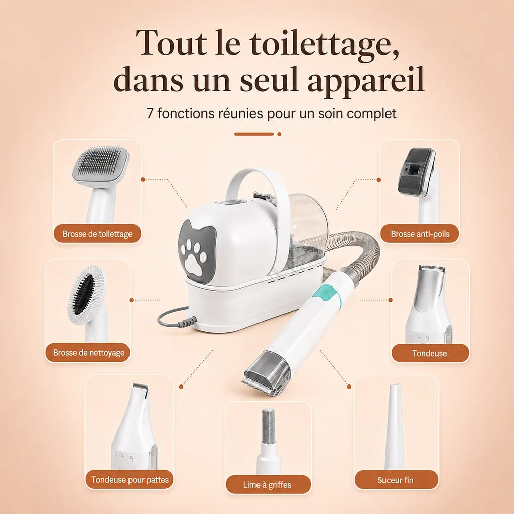 Station de Toilettage Aspirante 7-en-1
