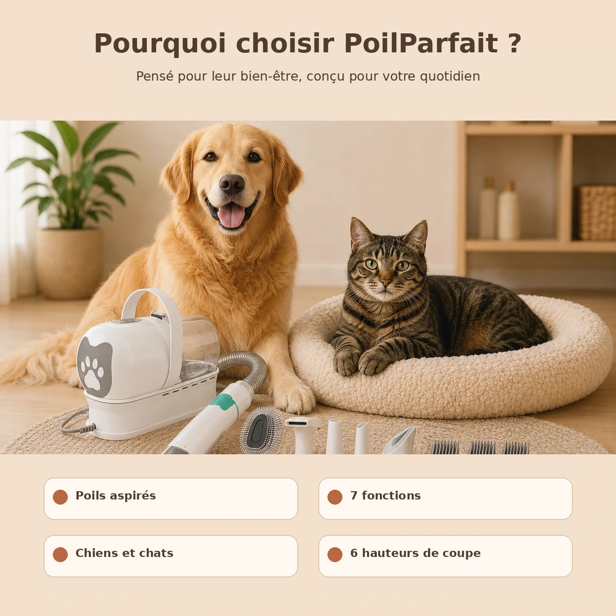 Station de Toilettage Aspirante 7-en-1