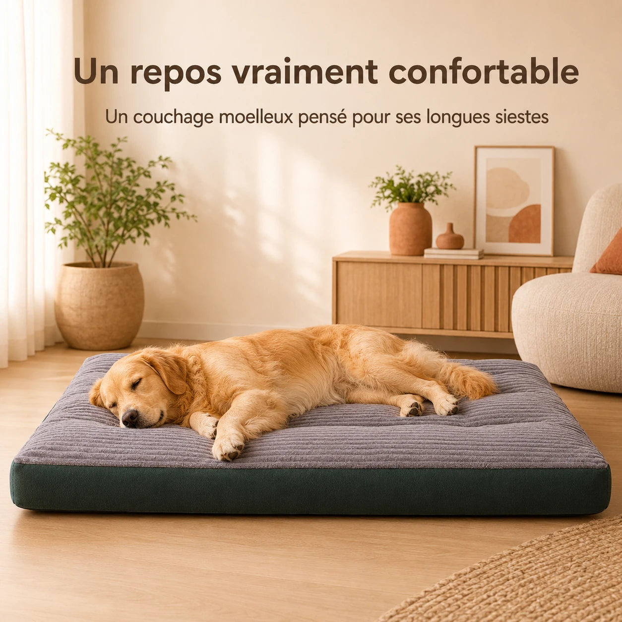 Matelas confort déhoussable pour chien et chat