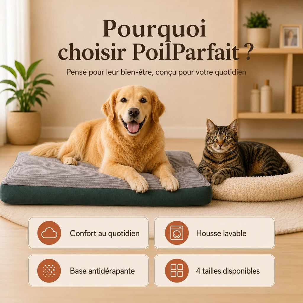Matelas confort déhoussable pour chien et chat
