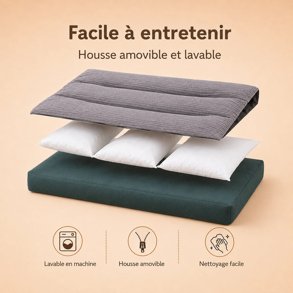Matelas confort déhoussable pour chien et chat